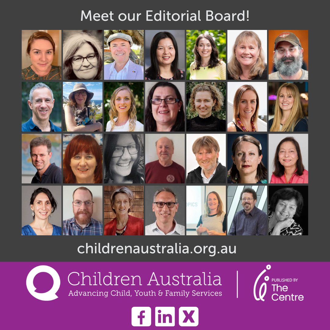 Children Australia submissions are open! We welcome original articles sharing research, opinion, policy, commentary and lived experience.

Welcome to our wonderful Editorial Board, led by Editors-in-Chief <a href="/timbomoore/">A/Prof Tim Moore</a>, <a href="/BessellSharon/">Prof Sharon Bessell</a> and Dave Vicary!
#ChildWelfare #ChildWellbeing