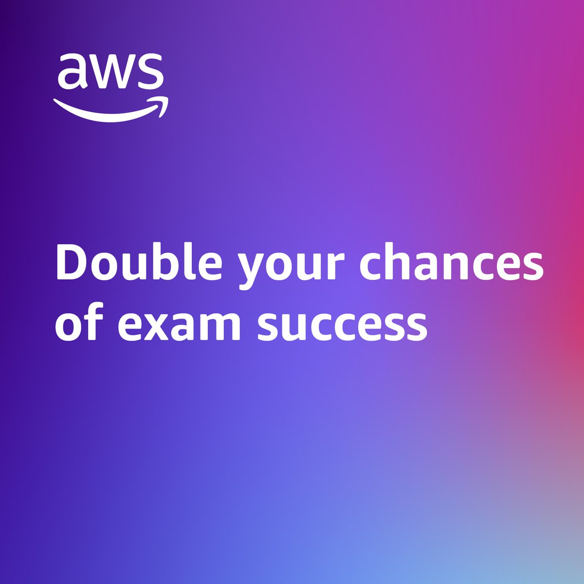 Do you want 2 chances to advance your career in the cloud? Schedule your #AWSCertification exam with Pearson VUE before April 15, 2024 & get a free retake (if you need it). Get the promo code now 👉 go.aws/3Oymvv0