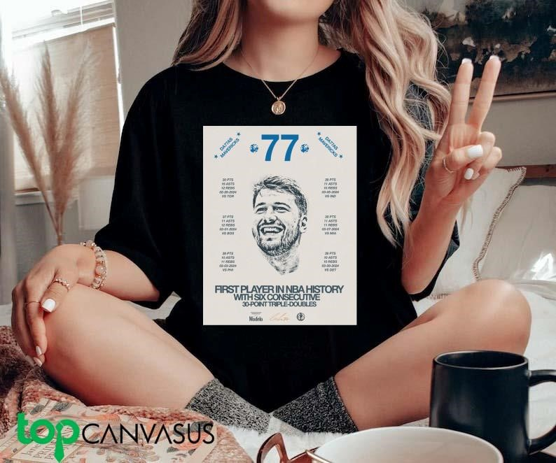 topcanvasus's tweet photo. Dallas Mavericks Luka Doncic Is First Player In Nba History With Six Consecutive 30-point Triple Doubles Shirt
https://t.co/5F6IkiXUhf https://t.co/c6cEk2QJWQ