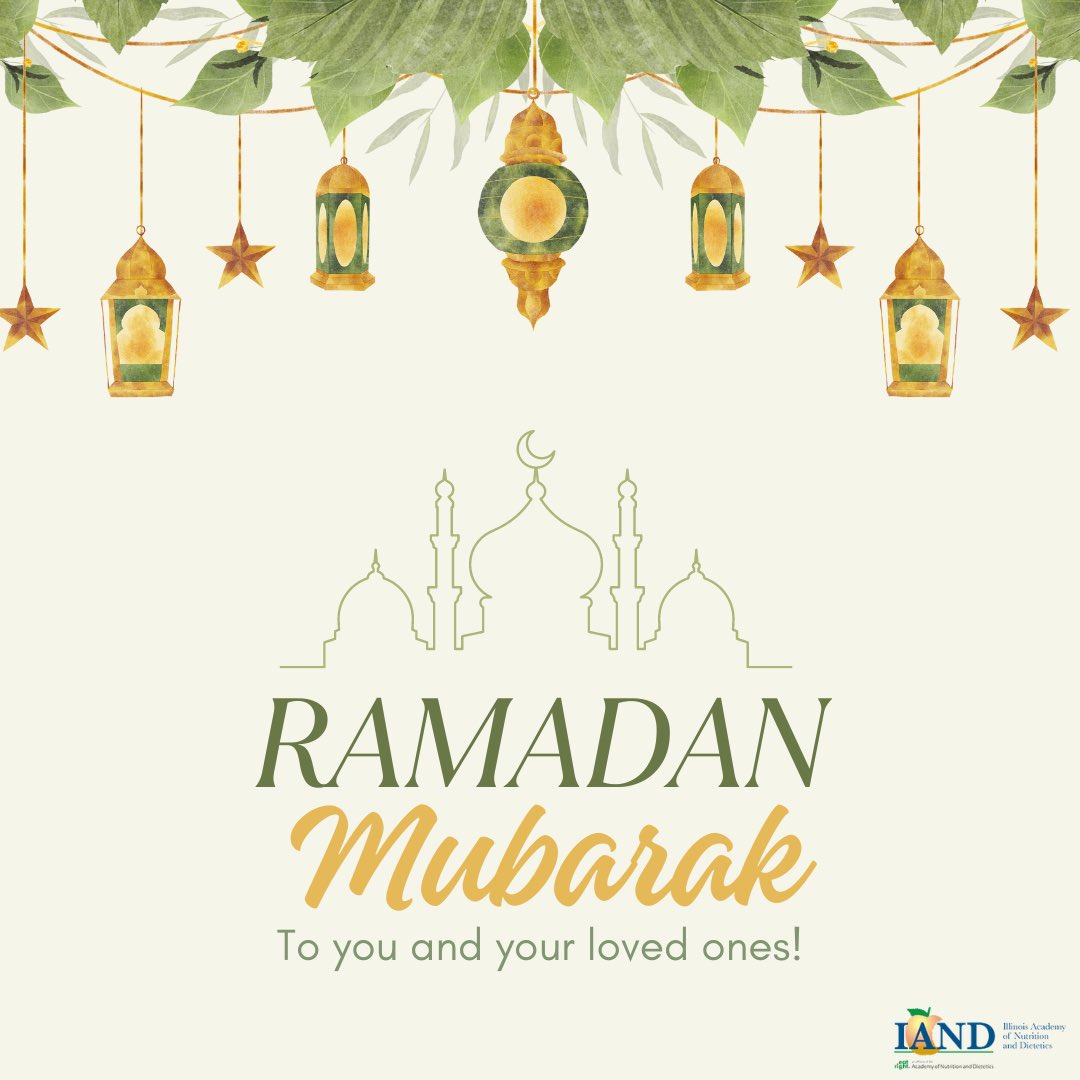 IAND wishes those who celebrate a blessed Ramadan! 🌙🤍

#dietetics #eatrightil #nutrition
#ramadan #fasting #registereddietitian #eatrightpro #nutritionmonth #illinois #health #eatright #rd2be