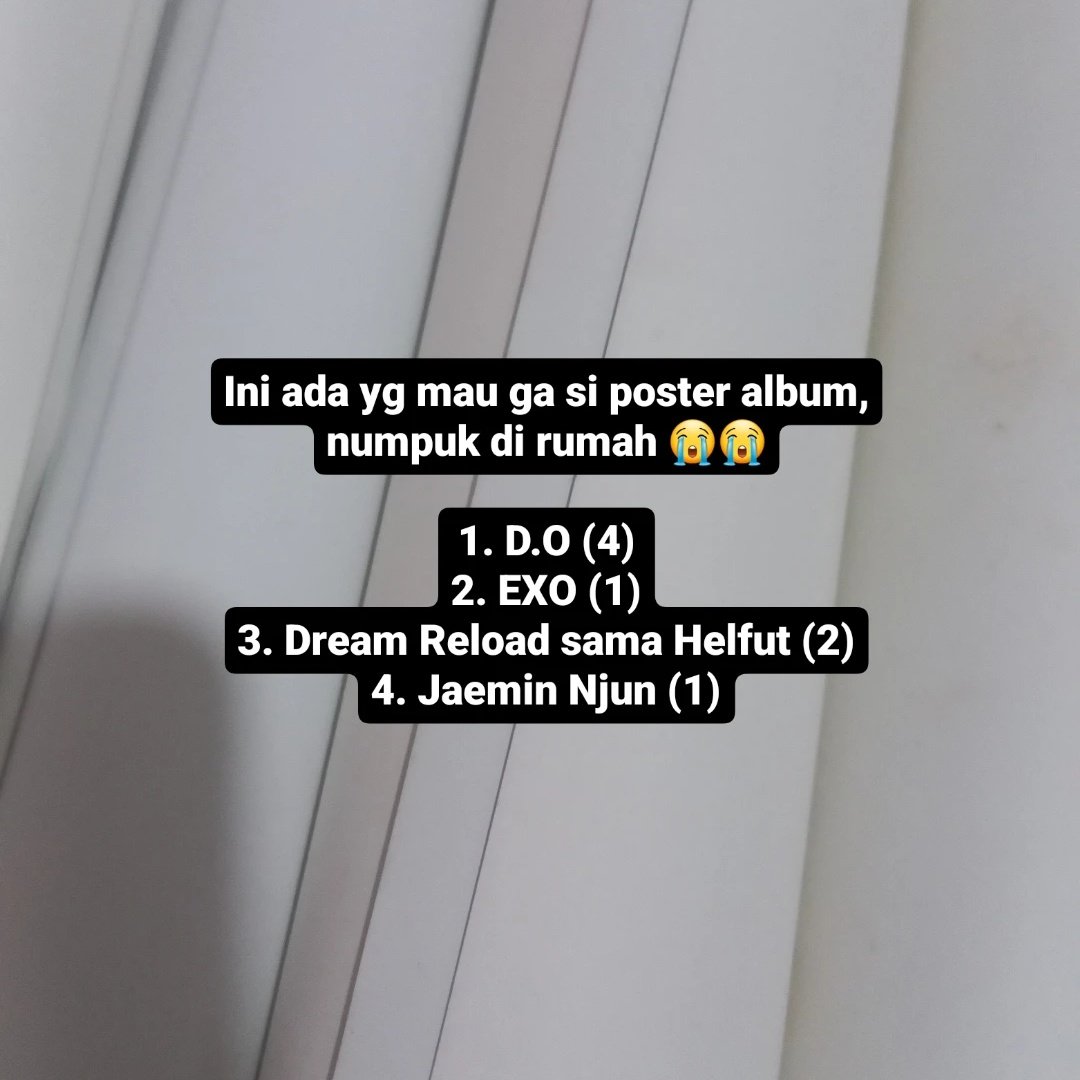 reaI_2junyoung's tweet photo. Ada yg mau poster album korea gaa? Ada D.O., EXO, NCT Dream, gratis aja 😃 https://t.co/Dbp7g0yb1s