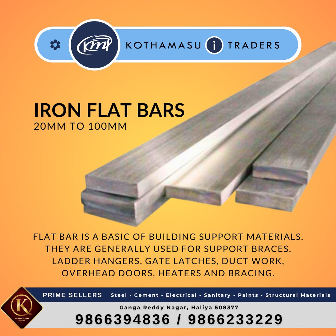 Kothamasuitrade's tweet photo. #steelflatbar #ironflats #flatbar #msflats #fabrication #essentials #ironworks #available at @Kothamasuitrade #Prime #sellers in #steel #cement #electrical #sanitary #paints #structuralmaterial one stop #shopping for all #construction #materials #dreamhome #bestprice #trending https://t.co/Abgd2vAF3g
