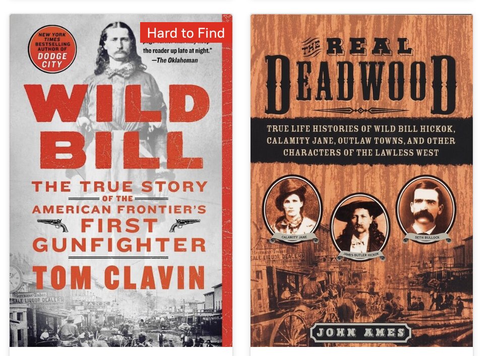 mattzollerseitz's tweet photo. In honor of the 20th anniversary of the debut of #Deadwood, everything in our Deadwood Collection is 20% off. Books on Deadwood the show & place; @mangiotto's Walter Hill book; themed soaps & more! Just use the discount code "GOLDRUSH" at checkout. LINK: https://t.co/8n4xHW5RJ0 https://t.co/FvEv27jgWr