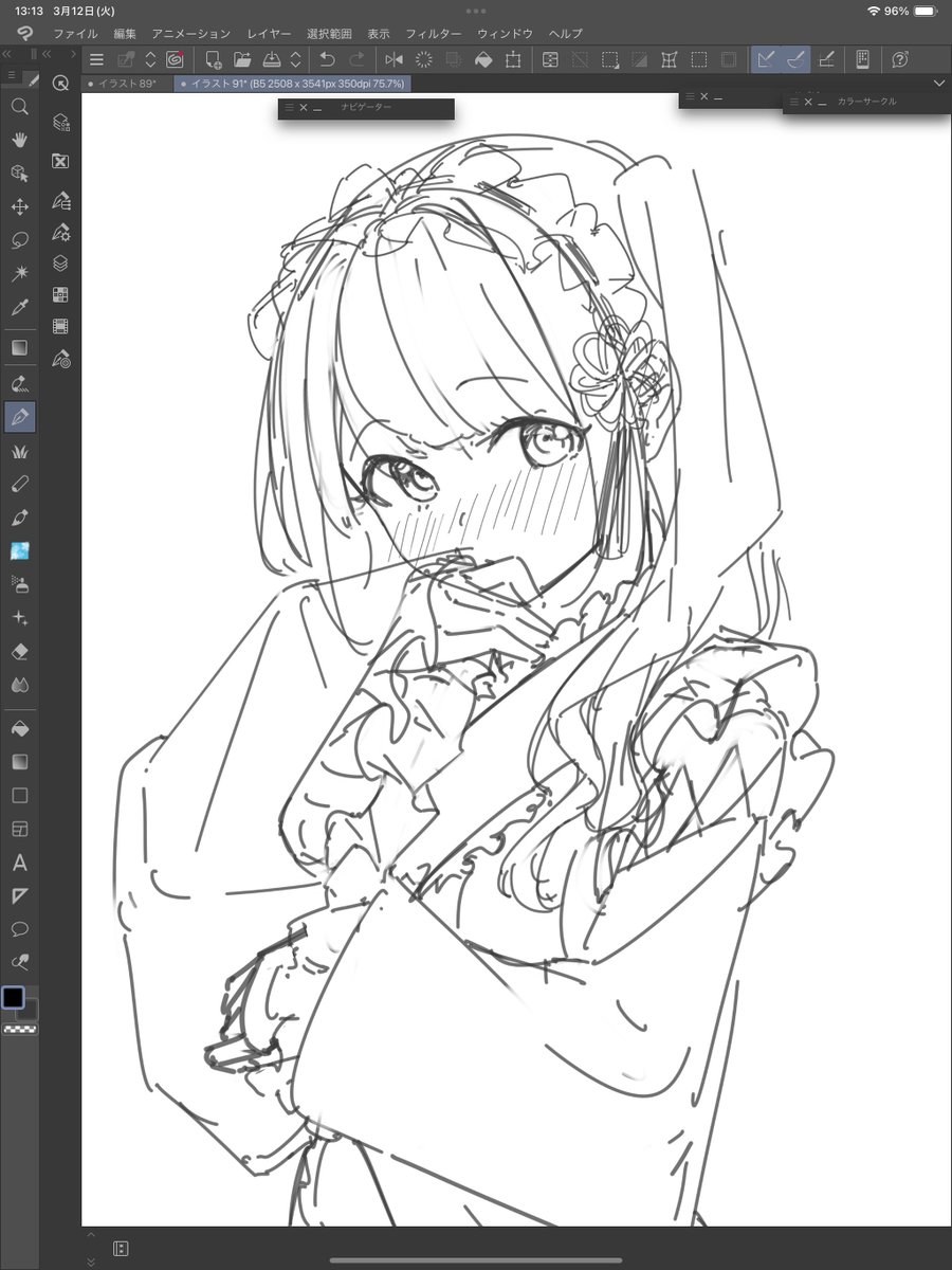 ワンドロで描くフリルの量ではないです 