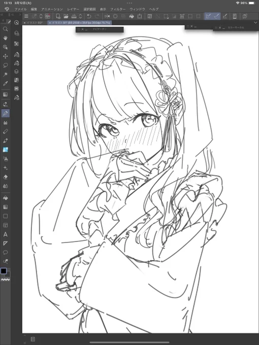 ワンドロで描くフリルの量ではないです 