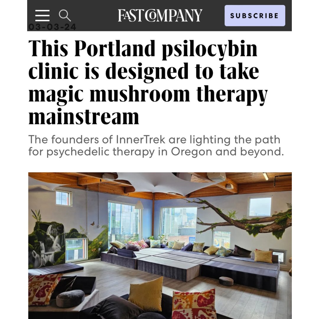 innertrekpsy's tweet photo. Thank you @hannahmw23 for highlighting InnerTrek's Psilocybin Services in @FastCompany! Interested in a transformative journey? Check dates for our upcoming group experiences here: https://t.co/IHUc7yVVVn 

#wellness #psychedelics #innertrek #psilocybin #oregon #portland https://t.co/RMtlowZm5o