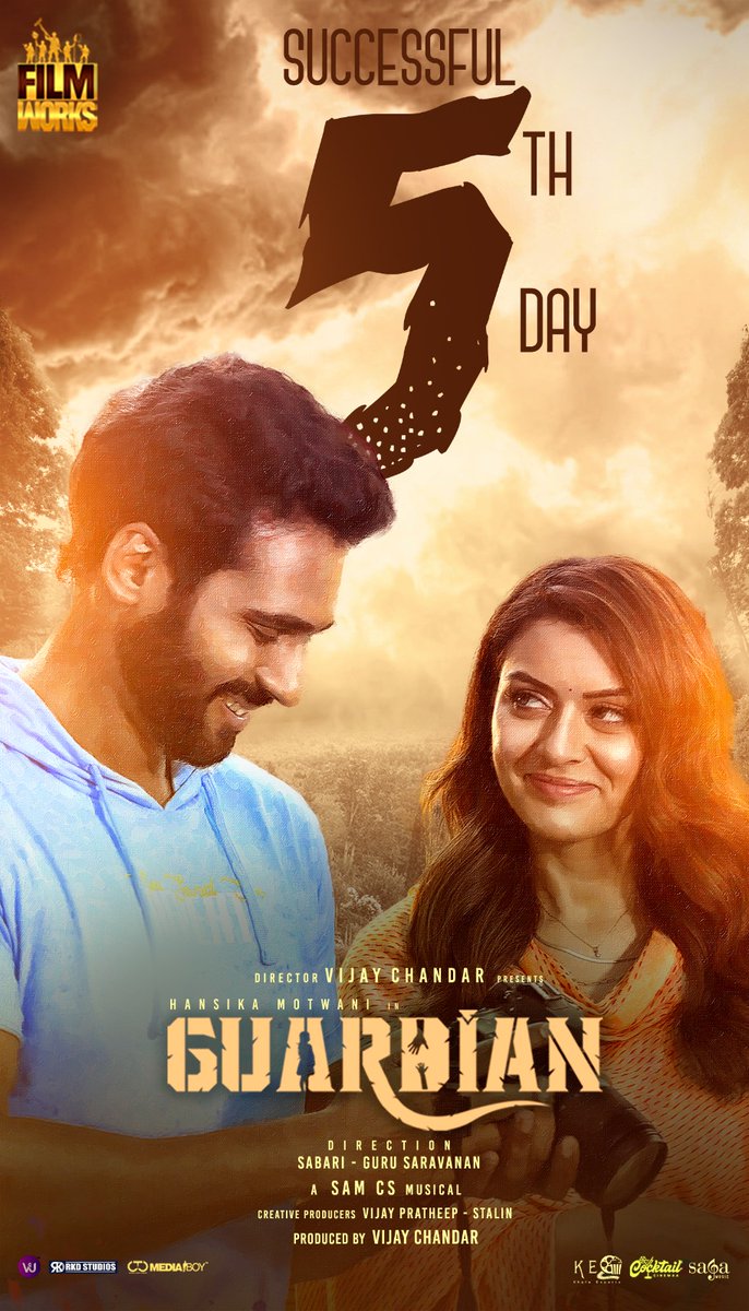 FilmWorks (@filmworksoffl) on Twitter photo #Guardian - Reached 5th day, running with full of positive words from all corners. A different horror revenge thriller outing.
Starring <a href="/ihansika/">Hansika</a>. Music by <a href="/SamCSmusic/">𝐒𝐀𝐌 𝐂 𝐒</a>.
<a href="/vijayfilmaker/">VIJAY CHANDAR</a> <a href="/gurusaravanan/">gurusaravanan</a> <a href="/sabari_gireesn/">S.Sabari Gireesan</a> <a href="/shakthi_dop/">Shakthi</a> <a href="/artilayaraja/">Lalgudi N Ilayaraja</a> <a href="/thiyaguedit/">Thiyagarajan Editor</a> <a href="/ActorSriman/">actor sriman</a> #Guardian - Reached 5th day, running with full of positive words from all corners. A different horror revenge thriller outing.
Starring <a href="/ihansika/">Hansika</a>. Music by <a href="/SamCSmusic/">𝐒𝐀𝐌 𝐂 𝐒</a>.
<a href="/vijayfilmaker/">VIJAY CHANDAR</a> <a href="/gurusaravanan/">gurusaravanan</a> <a href="/sabari_gireesn/">S.Sabari Gireesan</a> <a href="/shakthi_dop/">Shakthi</a> <a href="/artilayaraja/">Lalgudi N Ilayaraja</a> <a href="/thiyaguedit/">Thiyagarajan Editor</a> <a href="/ActorSriman/">actor sriman</a>