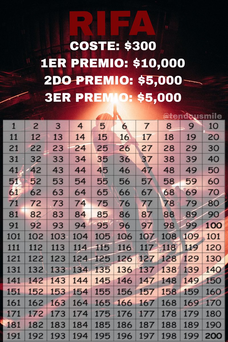 hola!!! estoy vendiendo esta rifa para costearme el pasaje desde tucumán para ir a ver a louis!

cada numerito cuesta $300 y hay 3 GANADORES!♡ 

ayudenme compartiendo por favor<3 

manden dm para comprar! se sortea una vez vendido todo