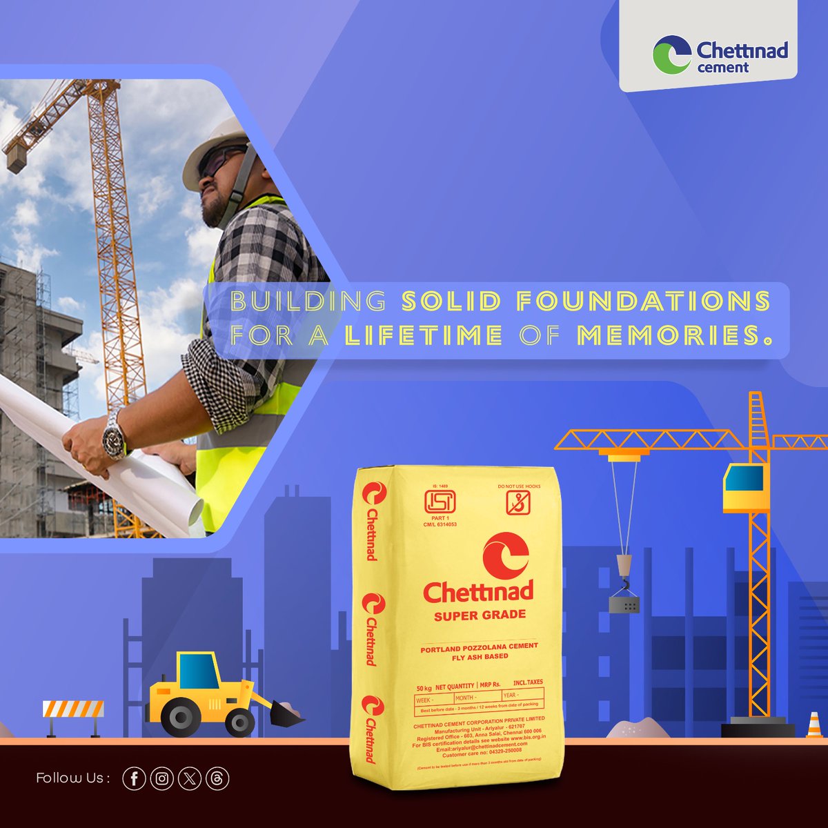 ChettinadCement's tweet photo. Chettinad Super Grade is crafting strong foundations for a lifetime of cherished memories through quality construction and lasting reliability.
#chettinadcements #Strength #Durability #building #cement #Powerfulcement #buildingStrength #BuildingMaterials #maxcrete #supergrade https://t.co/ksY1xvnq0w