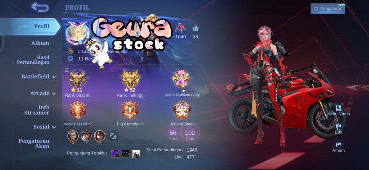 Aura, wts akun ml — @geurastock on tele tweet media