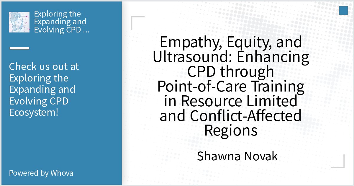 Fresh off two oral presentations on CISEPO work at the CUGH conference in LA, CISEPO's Shawna Novak is now in San Diego for #SACME2024. Check out our #CISEPO Poster at Exploring the Expanding and Evolving CPD Ecosystem. #sacme2024 - via #Whova event app