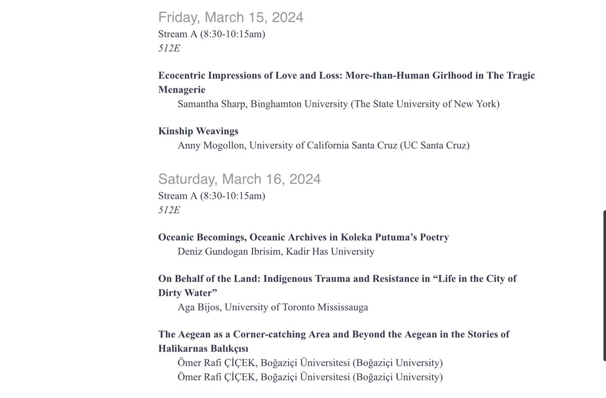 deniz_ibrisim's tweet photo. My dear colleague Renée Ragin Randall and I are co-organizing a seminar in the 2024 ACLA! 
If you are in Montreal from March 14 to March 17, please come &amp; join our session on "Trauma as a Crisis of Relationality: Beyond the Nature-Culture Divide" with wonderful contributions! https://t.co/tUtMMOfthf