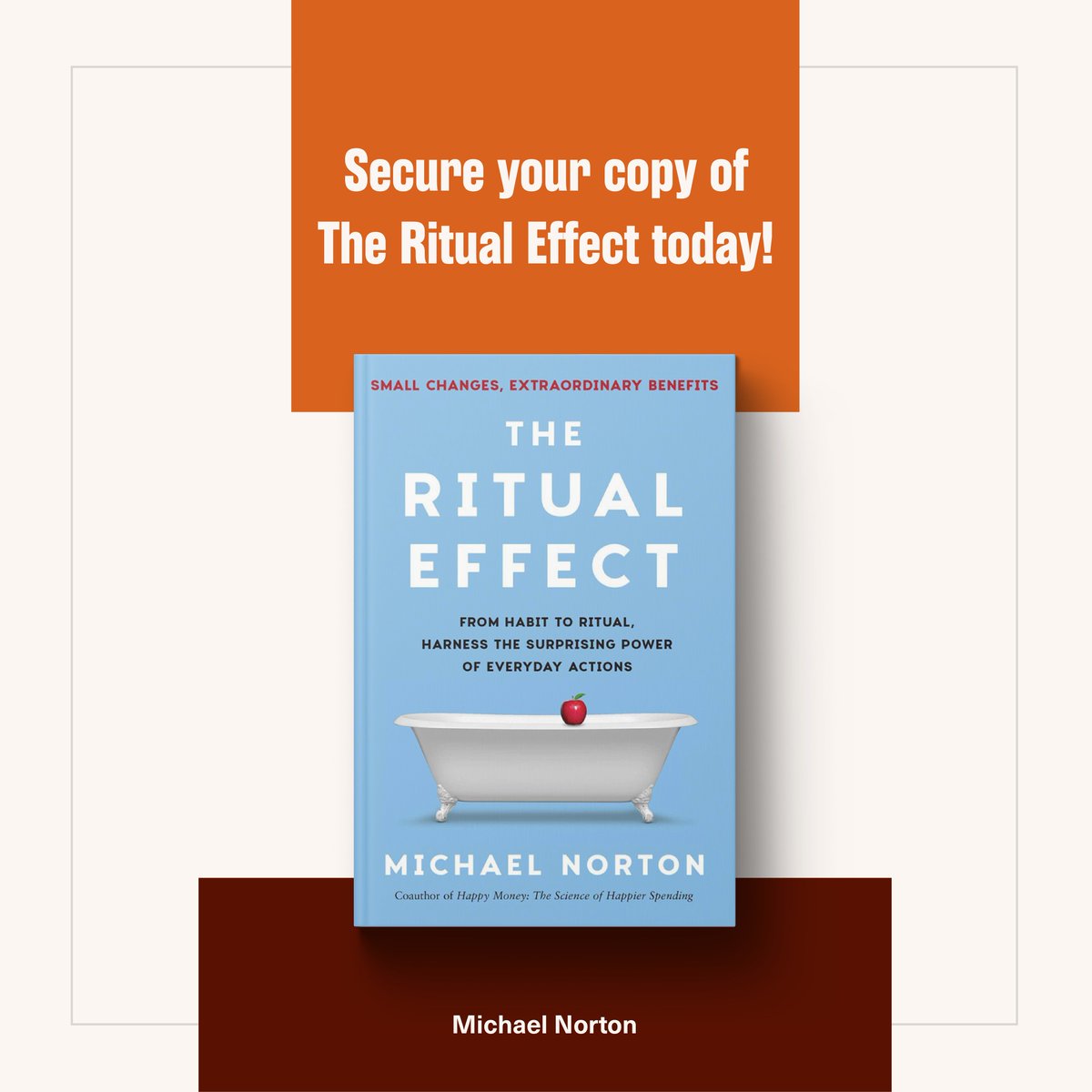 michaelinorton's tweet photo. The relationship between self-control and rituals is profound, and evident across cultures and human history. Explore the connections between self-discipline and rituals in my book, βThe Ritual Effect.β
Pre-order now! https://t.co/C2ZLly9spy
#TheRitualEffect https://t.co/UJzFtJMhAE