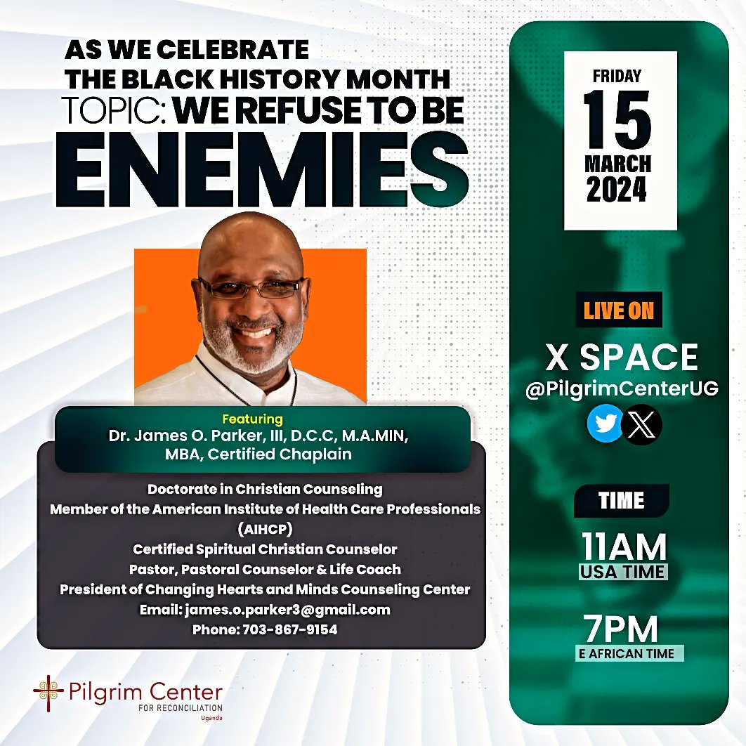 MayonzaBob's tweet image. FRIDAY: As we conculde our sessions this month and in honor of #blackhistorymonth .Join our Twitter space this Friday as we discuss our topic #werefusetobeenemies
Uganda🇺🇬 time 7pm and USA 🇺🇸 11am . 
#reconciliation
#community 
#peacebuilders