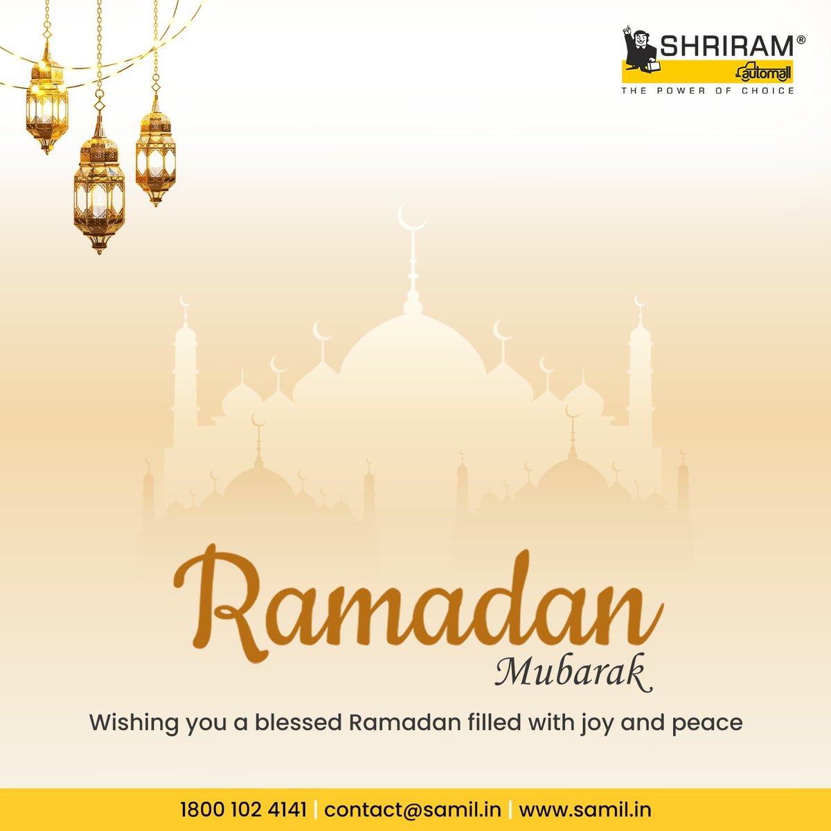Wishing you a Ramadan filled with abundant blessings, joy, and peace. May this sacred month bring you closer to your loved ones and deepen your connection with faith. Ramadan Mubarak! 

#RamadanMubarak #Blessings #PeaceAndJoy #UsedVehicles #UsedEquipment #PhysicalAuction #Samil