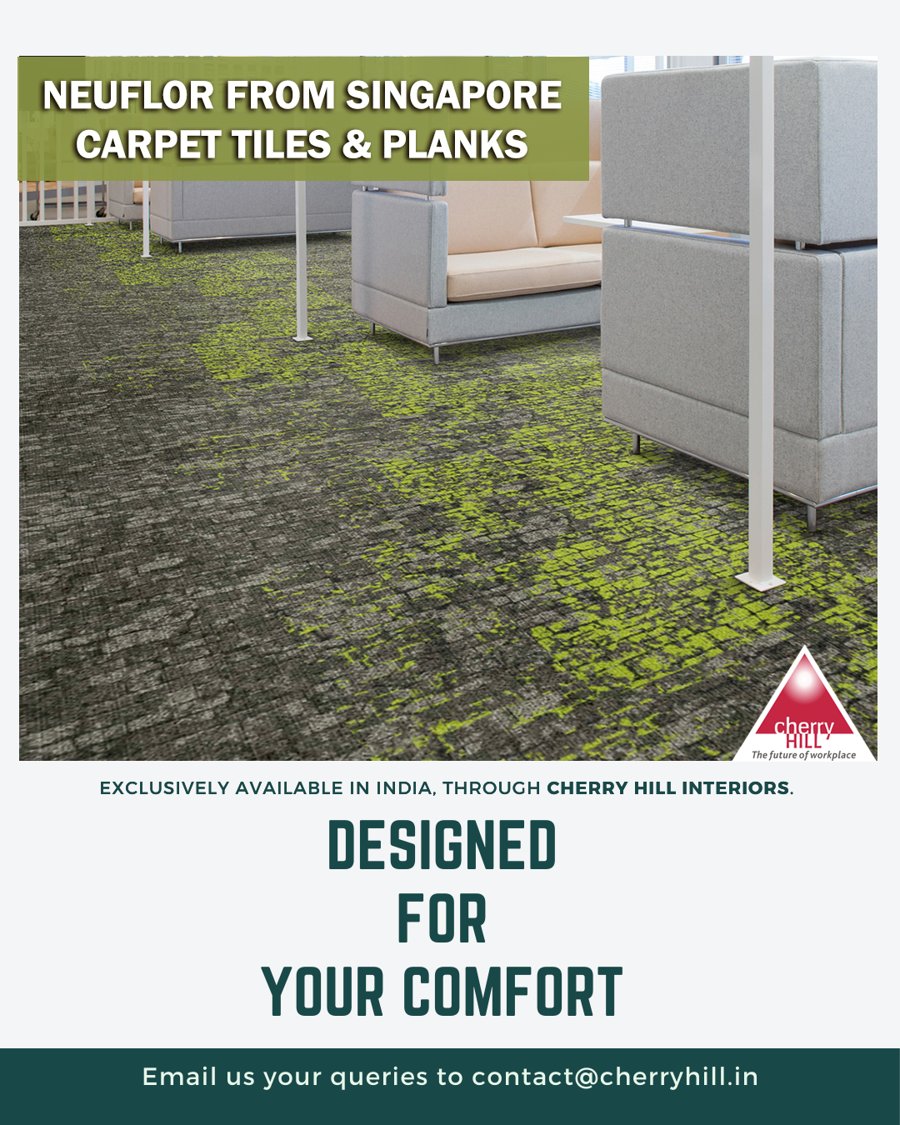 CherryHillDelhi's tweet image. Neuflor is a Singapore based brand. #NEUFLOR has been Introduced and exclusively marketed by Cherry Hill for PAN India supply. he only company in the globe having license from Dupont for using SORONA fibre for manufacturing of carpets.

#CherryHillInteriors #customfixtures