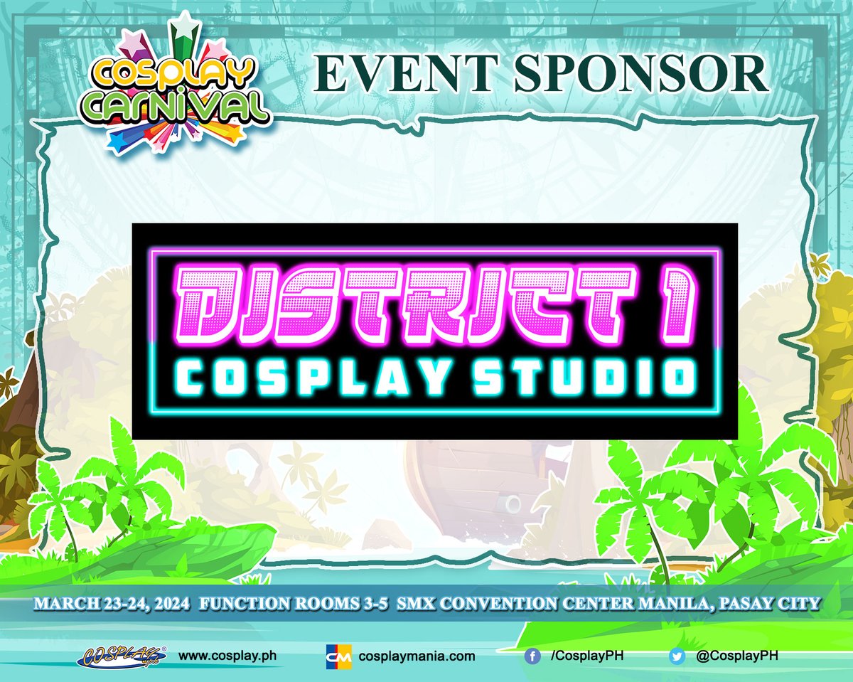 CosplayManiaPH's tweet photo. Ahoy Matey! District 1 Cosplay Studio is coming aboard for 𝐂𝐨𝐬𝐩𝐥𝐚𝐲 𝐂𝐚𝐫𝐧𝐢𝐯𝐚𝐥 𝟐𝟎𝟐𝟒!

𝐓𝐢𝐜𝐤𝐞𝐭𝐬: https://t.co/Pl4vDDkDWs

#Cosplay #Cosplayph #CosplayCarnival2024 https://t.co/vJbaZE1krM