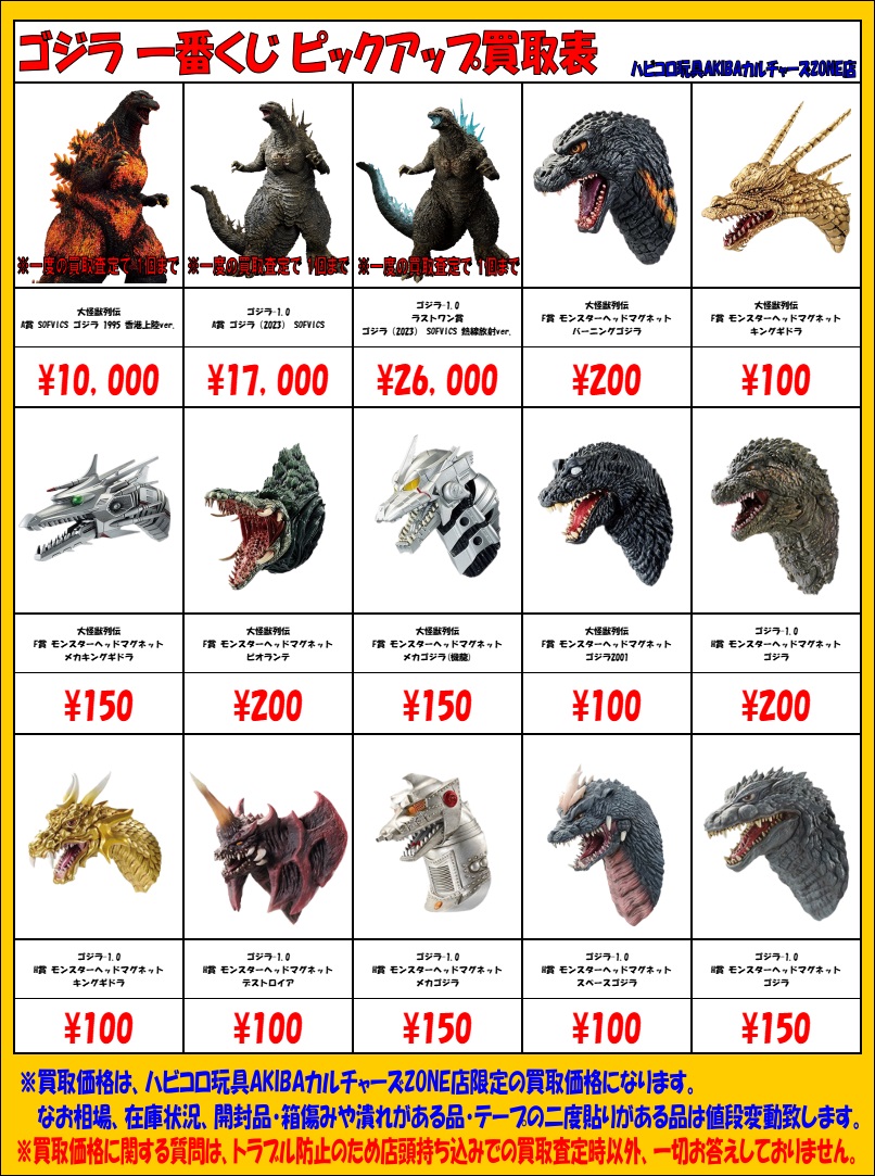 買取情報】 #ゴジラ 一番くじ フィギュア ゴジラ名鑑、ゴジラ全集 買取
