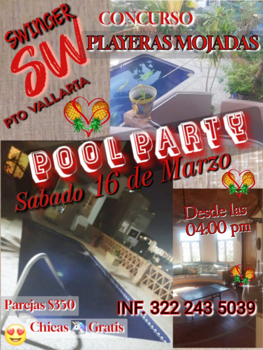 Te invitamos a nuestra Pool Party, donde la risa, música se mezclan para crear recuerdos inolvidables. 
Este evento será  emocionante con nuestro concurso de camisetas mojadas.
 Unete al divertido desafío. 
¡Habrá regalos para las participantes más animadas y creativas!