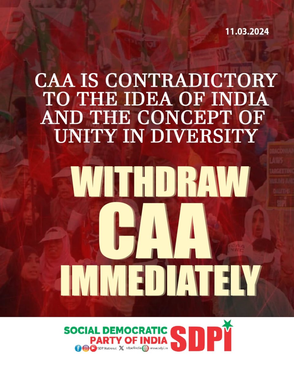ShabbirKureshi1's tweet photo. #WithdrawCAAImmediately
#SDPI https://t.co/ezGqHKOas2