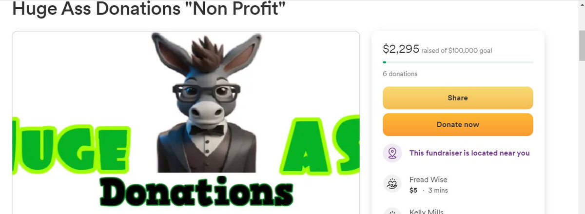 HUGEASSdonation's tweet photo. We are at $2295.00 Anyone else want to be a Huge Ass Donor Every $1 helps, Be a  Huge Ass donor and Donate to Huge Ass Donations  #HugeAssDonations #HugeAssDonor 
https://t.co/9y5dqSZ2eZ https://t.co/lYm594d4XH
