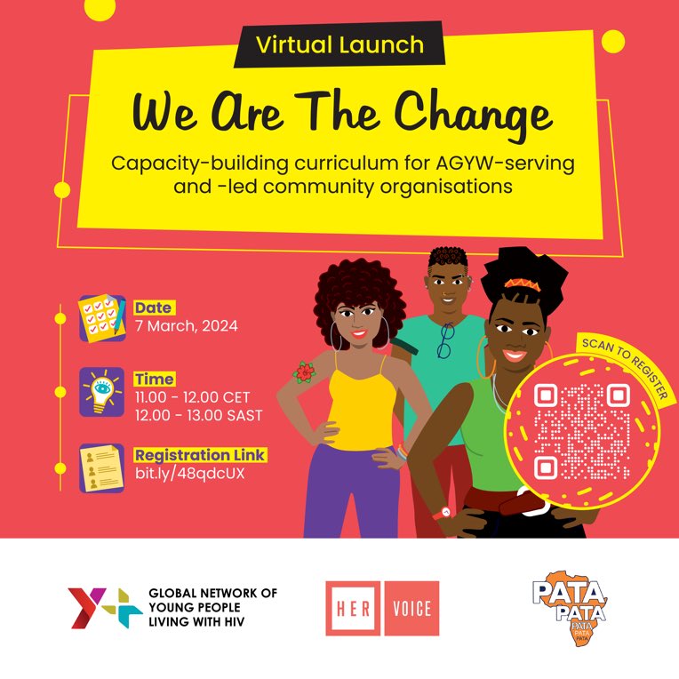 Happening Today! Don't miss the virtual launch of #WeAreTheChange: Capacity Building Curriculum at 11:00 CET. Learn about resources, solutions, and best practices for working with AGYW. Register now: us06web.zoom.us/meeting/regist… 📅 Tuesday, 12 March, 2024 ⏰ 11:00 CET | 12:00 SAST…