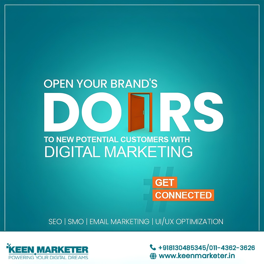 Time to unlock your brand's full potential! Digital marketing is the key to opening doors and reaching new heights. 𝗖𝗼𝗻𝘁𝗮𝗰𝘁 𝘂𝘀 𝗳𝗼𝗿 𝘆𝗼𝘂𝗿 𝗽𝗿𝗼𝗷𝗲𝗰𝘁 𝗾𝘂𝗲𝗿𝘆. 🔗Visit Our Website: keenmarketer.in 📞 Call Now: +91-931-934-7701 #keenmarketer