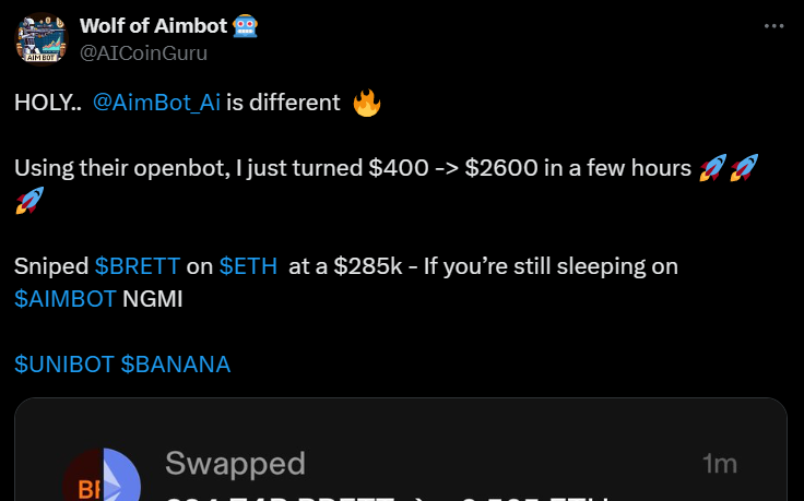 BlockAstronaut's tweet photo. @wdupdup @ProphetBots @BrwnPB @ProphetPNLs Which is better? You tell me?

@AimBot_Ai with $2,600 in a "few" hours 

or 

#ProphetBots @ProphetBots with $110,000 in 4 days Trading using #ProphetBot God Mode Signals? https://t.co/eWeV40bHmP