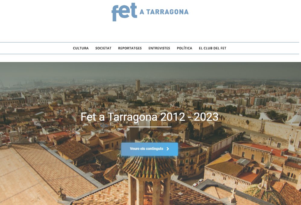 ‼️ Tancada l'etapa del FET, mantenim obert el portal web amb tots els continguts publicats durant més de 10 anys

✍️📸Articles d'opinió, cròniques, reportatges fotogràfics, entrevistes... 

Un arxiu que retrata la #Tarragona de l'última dècada ⬇️⬇️⬇️

fetatarragona.cat