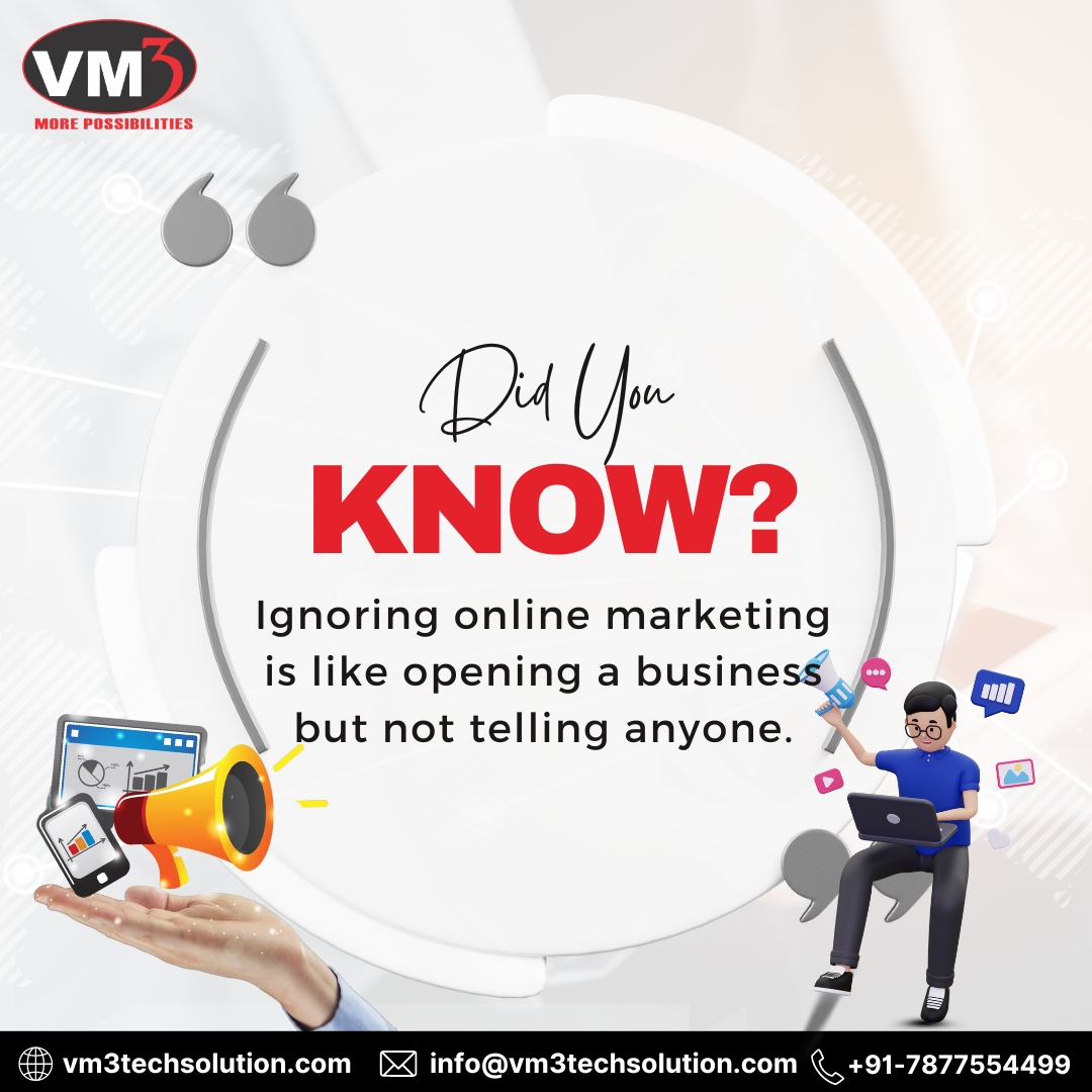 V3M_Technology's tweet photo. In today's competitive market, businesses need to embrace online marketing as an integral part of their overall strategy to stay relevant, attract customers, and thrive in the digital era.
Web: https://t.co/w8lxL4JaCA
#vm3techsolution #SMM #growbusiness #SEM #seotips https://t.co/bpGWrOsMhF