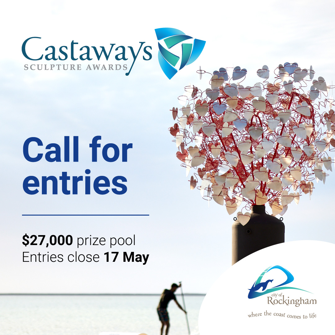 Get your entries ready for the 2024 Castaways Sculpture Awards. This year's prize pool is $27,000. Submit your entry online by 4pm, Friday 17 May 2024.
rockingham.wa.gov.au/castaways