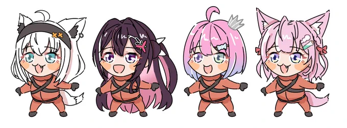 リーサルカンパニーに出勤するフブあずんなこよ(透過版リプ欄にぶら下げてます)#絵フブキ #AZKiART #ルーナート  #こよりすけっち 