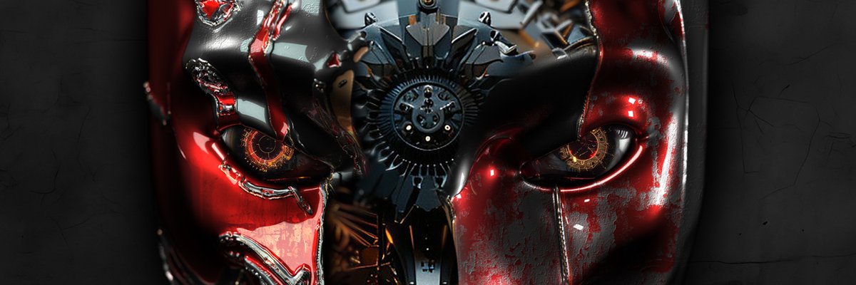 xstyleone's tweet photo. Genghis Khan | X Style Profile picture for your X account.

Check @kocsi_erika

This Genghis Khan mask merges the historic with the high-tech, featuring a gleaming red surface fragmented by advanced machinery. It’s a vision of a warrior’s spirit reborn in a mechanized age. #art https://t.co/648B0wS2tF
