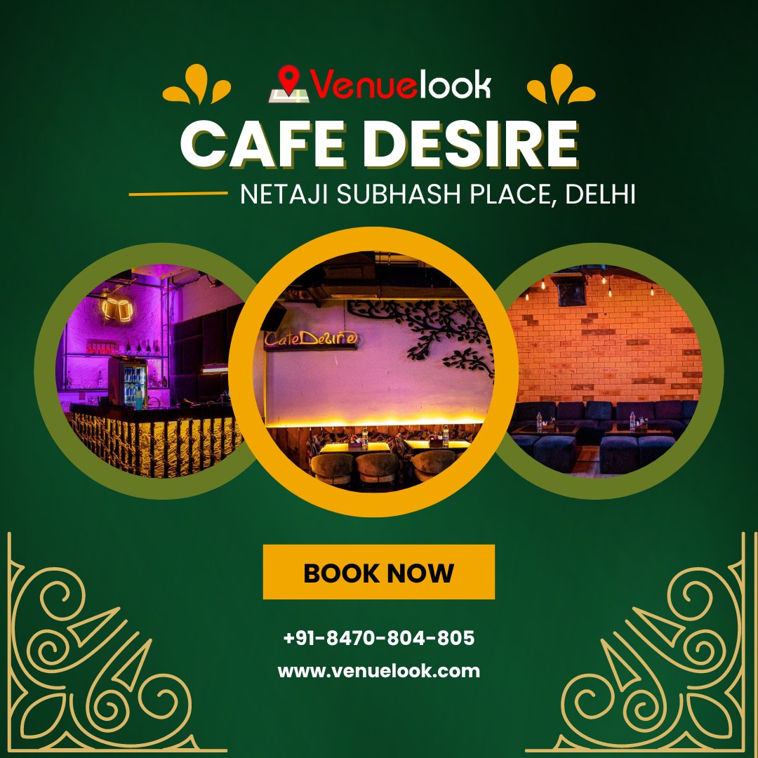 Step into a world where tradition meets modern magic at Cafe Desire! Join us at Netaji Subhash Place, Delhi for an unforgettable dining experience that will leave you craving for more! 😍🌙 To plan your unforgettable events, connect with VenueLook.com . . #CafeDesire