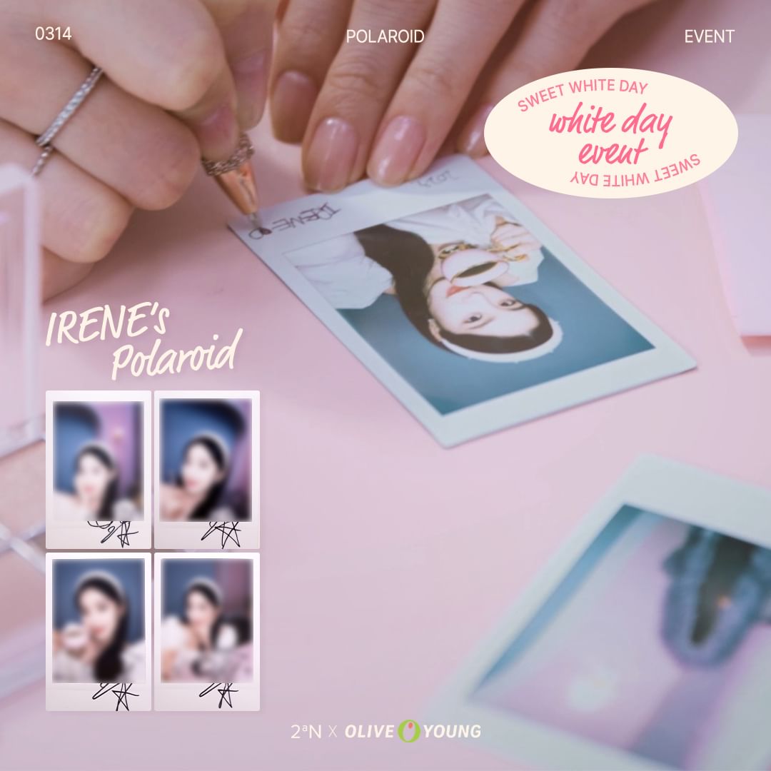 irene_global's tweet photo. 4 winners will receive an Irene polaroid in a 2ᵃN x Olive Young White Day event! 🥺🤍

Buy a Better Me Eye Palette from Olive Young on 3/14 and upload it in the google form from 3/14 to 3/27 for a chance to win! 

#IRENE #아이린 #RedVelvet @RVsmtown https://t.co/yiwL9b540Z