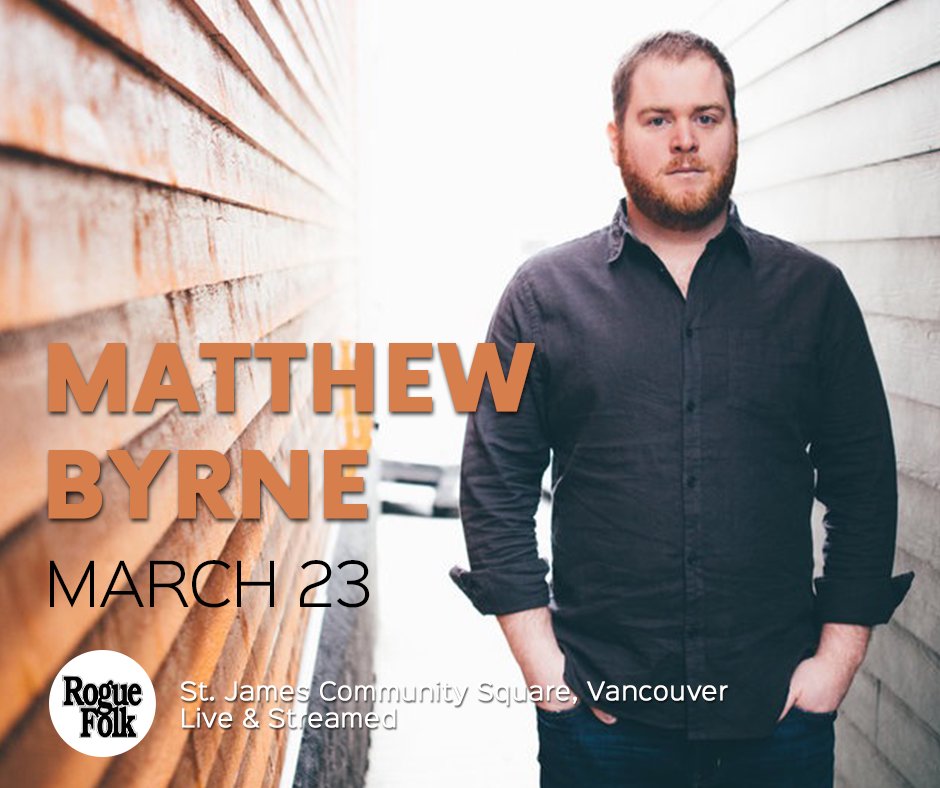 Matthew Byrne from Newfoundland combines traditional folk songs and storytelling like few others and continues to establish himself as one of Canada’s most authentic and vital trad voices. Last at the Rogue in 2018. Live & streamed. Tix:tinyurl.com/2a6jn4ke