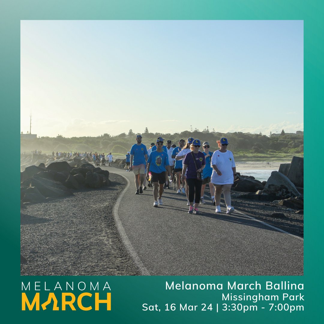 🏃BALLINA MELANOMA MARCH 2024🏃‍♀️

The Melanoma March is back again this year to take steps to support life-saving research into Melanoma. 

I encourage everyone to get involved by joining the march or donating 👉 melanomamarch.org.au/cms/home/#get-…