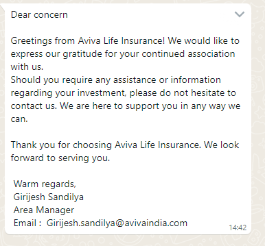 anuraggarg's tweet photo. @AvivaIndia Your spam in India is on whole new level! Please look into your usage of customer data. @RBI @SEBI_India https://t.co/XmNBLHDPma