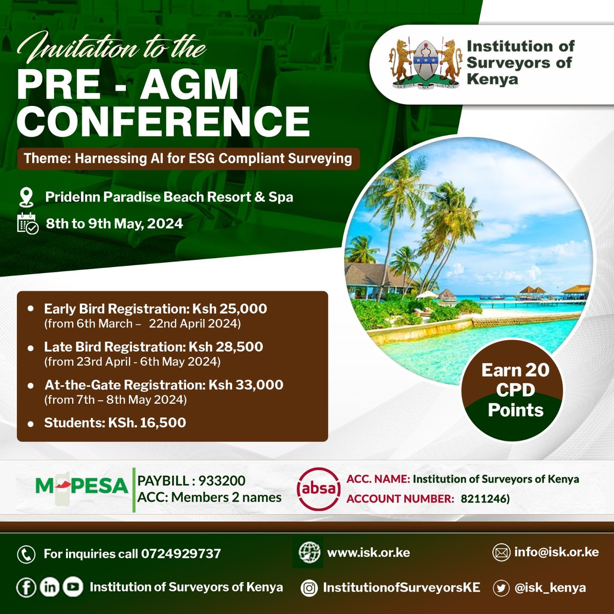 Join us from the 8th to the 9th for an enlightening exploration of Harnessing AI for ESG Compliant surveying at #ISK's #PREAGMConference. Let's delve into the future of sustainable practices together!  #AIforESG #Sustainability #Conference #InnovationInESG