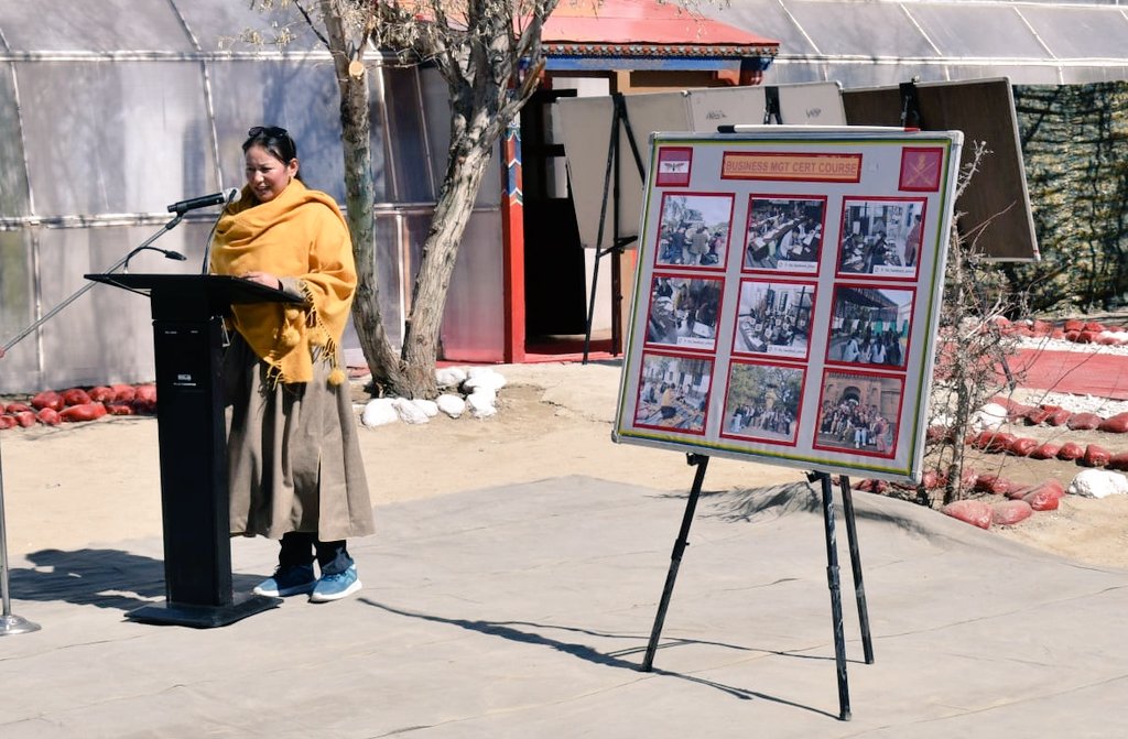 #WomenEmpowerment and #IndianArmy - An Unbreakable Bond #InternationalWomensDay2024 was celebrated by Leh Sub Area by hosting a felicitation ceremony for ten ladies from Ladakh on completion of a three month residential Business Management Certificate Course at Handloom School