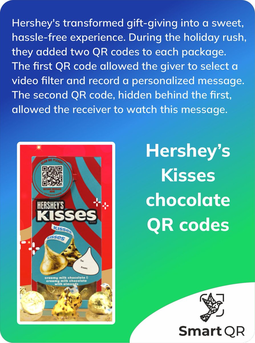 e_SmartQR's tweet photo. How would it make you feel to receive a chocolate treat with a personalized video message? 
#SmartQR #QRcodescampaigns https://t.co/1pzYE8nB0u