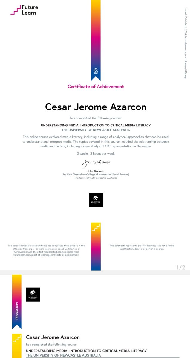 jeromekd's tweet image. Understanding Media: Introduction to Critical Media Literary by FutureLearn and University of Newcastle Australia #CriticalMediaLiteracy #FutureLearn