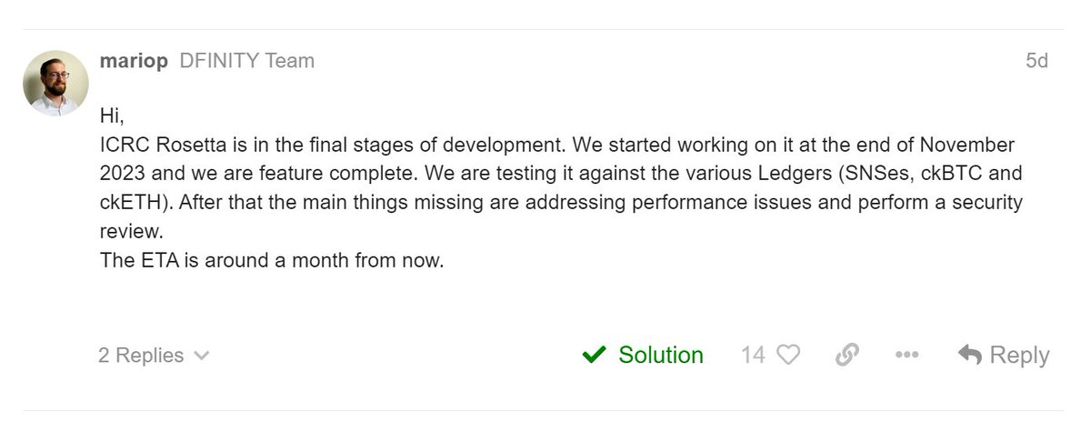 ICP_insider's tweet photo. HUGE NEWS: Rosetta API integration with $ICP is scheduled to be released  approximately 1 month from now, according to DFINITY.

After this implementation, tokens within the ICP ecosystem will be able to get listed on CEX, and this will help to attract more people and liquidity to the #ICP ecosystem.

Which of the SNS projects do you think will first of all get listed on CEX?

Comment below