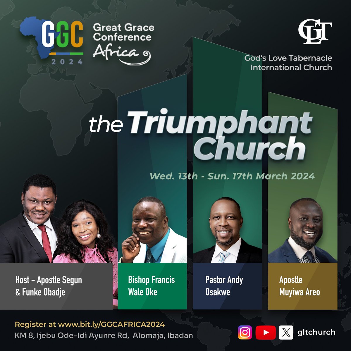 PstSegunObadje's tweet photo. It's GGC Africa 2024!
You are specially invited to join us at this feast.
Mark your calendar and make it a date with God-kind encounters.
You'll be more than glad you did.
Details on the flyer.
#gltchurch #gltnation https://t.co/XLKCD4yHtD