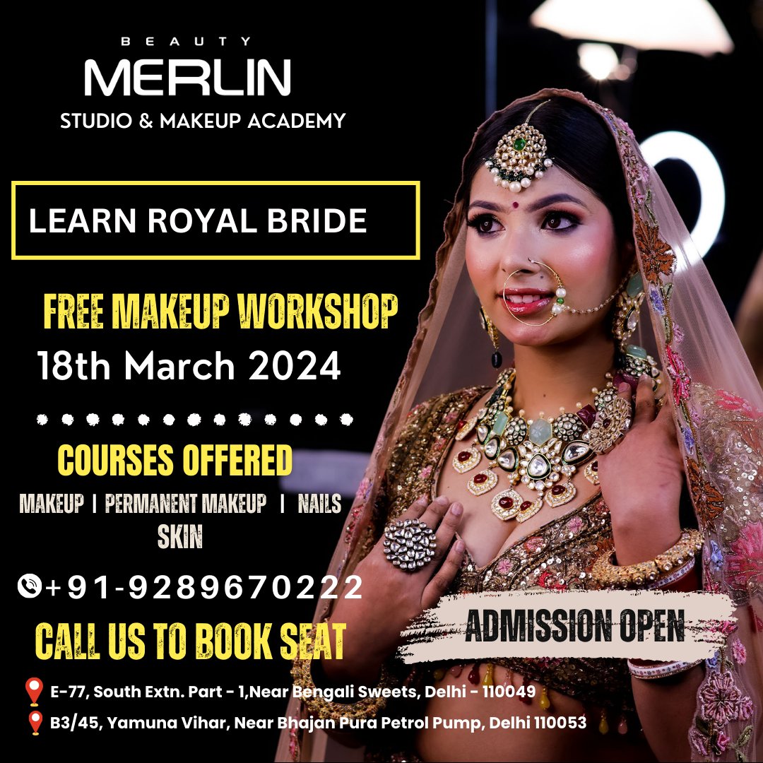beauty_merlin's tweet photo. 👑 Ready to become the ultimate Royal Bride? Join our exclusive workshop on 18th March 2024! Unlock the secrets to your dream wedding ensemble.

#RoyalBride #WeddingGoals #BridalFashion #DreamWedding #BrideToBe #makeupworkshop  #WeddingInspiration https://t.co/wzPXyYsQky
