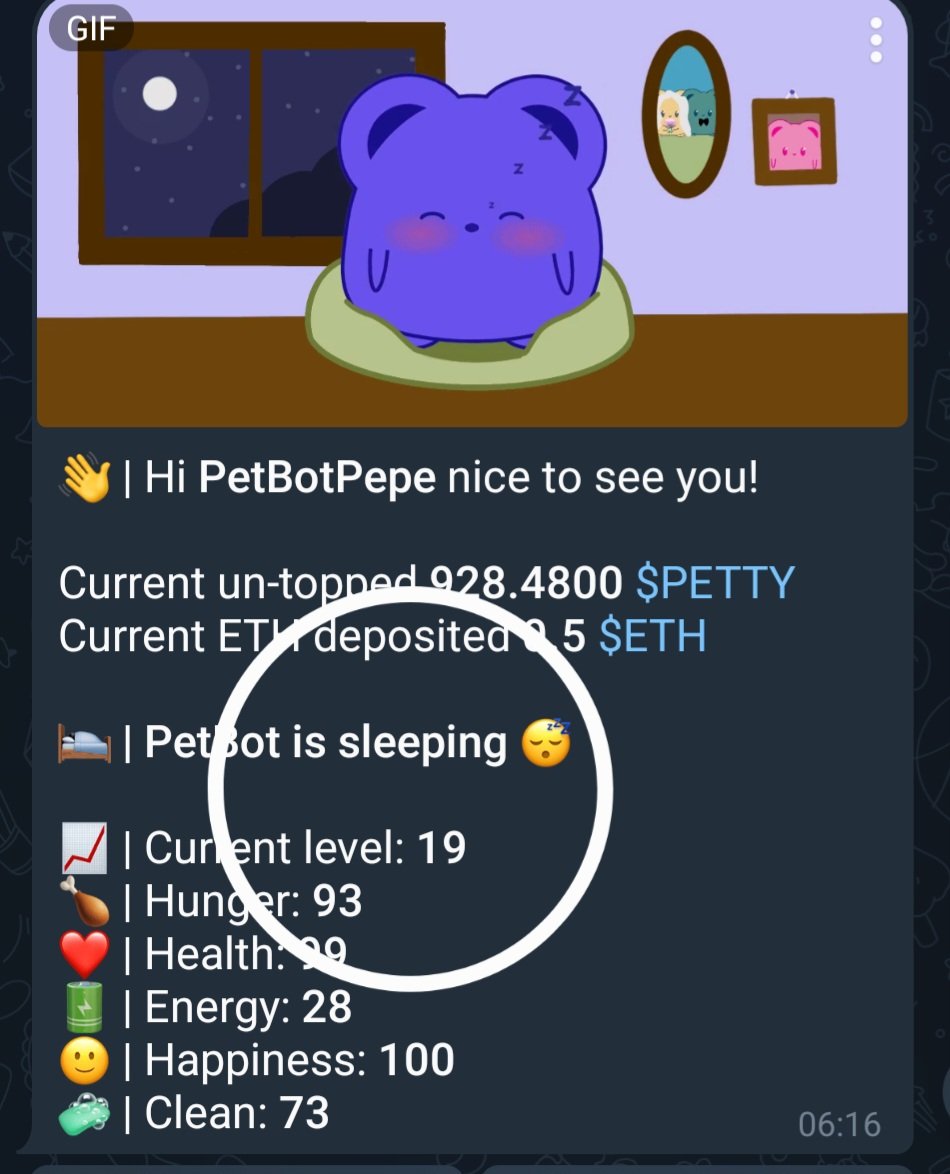 MonsterVim's tweet photo. @PetBotWorld Mine isn't dead, just sleeping....on Level 19
$PETTY
#PETBOT https://t.co/SQD0KDORSO