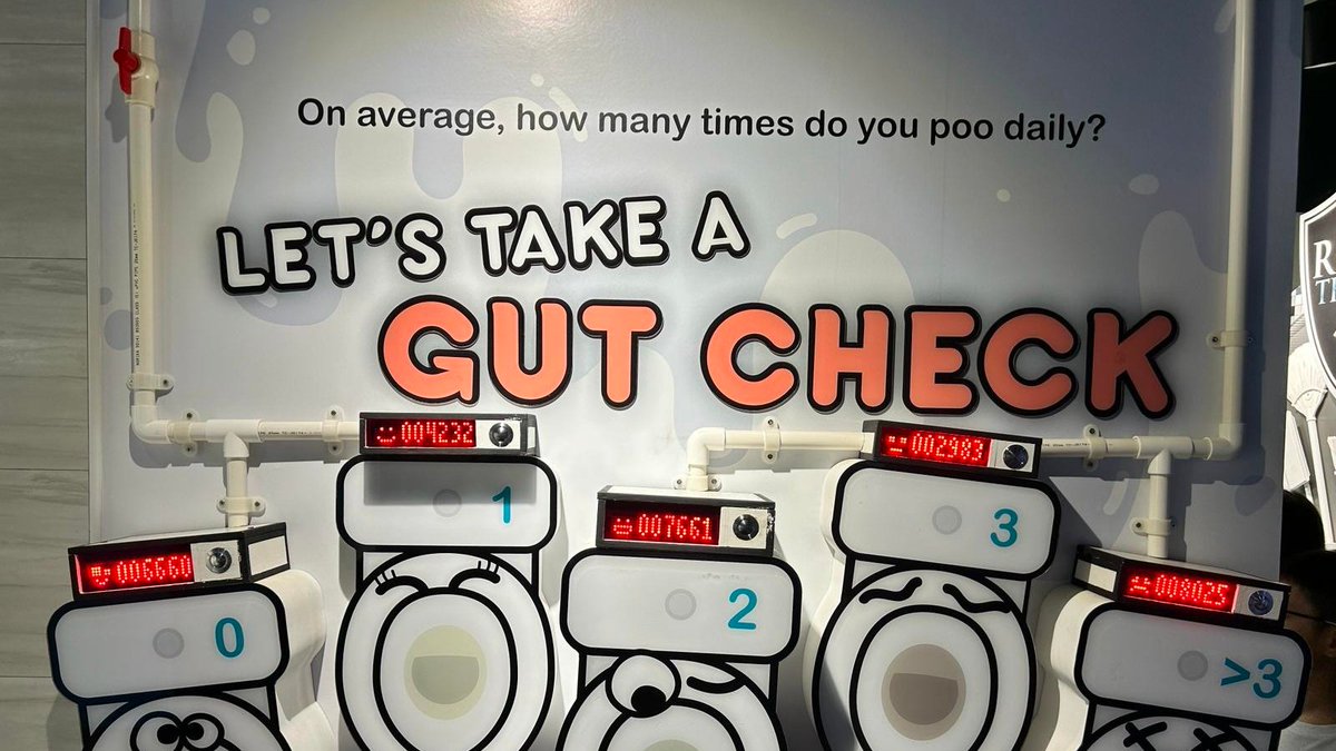 🧻🧻A❓board at 'Know Your Poo' section at Science Centre Singapore 🇸🇬 'On Average, how many times do you poo 🚽daily?' 0⃣=6660 1=4232 2=7661 3=2983 >3=8025 Answer: ~2 times daily . More 🤯 27.15% poo >3 times per day in this REAL🌏 survey #gitwitter #bowelhealth #ibsdilemma