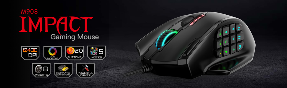 shopfly_com's tweet photo. Redragon M908 Impact RGB LED MMO Gaming Mouse with 12 Side Buttons, Optical Wired Ergonomic Gamer Mouse with Max 12,400DPI, High Precision, 20 Programmable Macro Shortcuts, Comfort Grip 

Sold By Amazon 
BUY NOW: https://t.co/x5Lls1DN2O https://t.co/hoVGZHjTrc