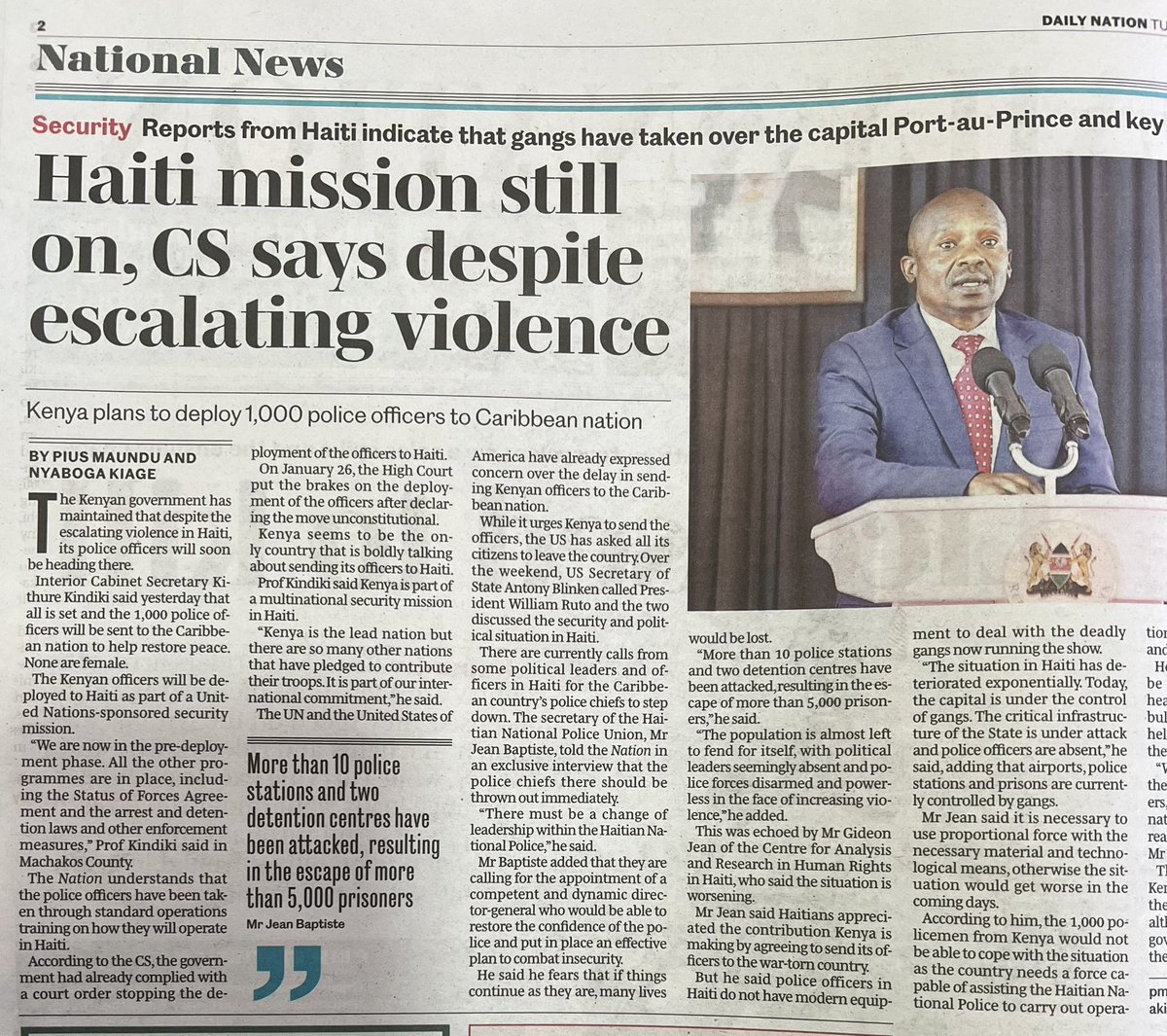 edwinsifuna's tweet photo. There is a serious discussion to be had about responsible command. With great power comes great responsibility. 

You have a loyal and patriotic force ready to serve their country but you have airheads up the chain of command who put commercial interests and their own egos at the center of decision making.

It’s easier to wash off that egg on your face, an embarrassment you brought upon yourself, than the blood of patriots from the streets of Haiti. Come off it!