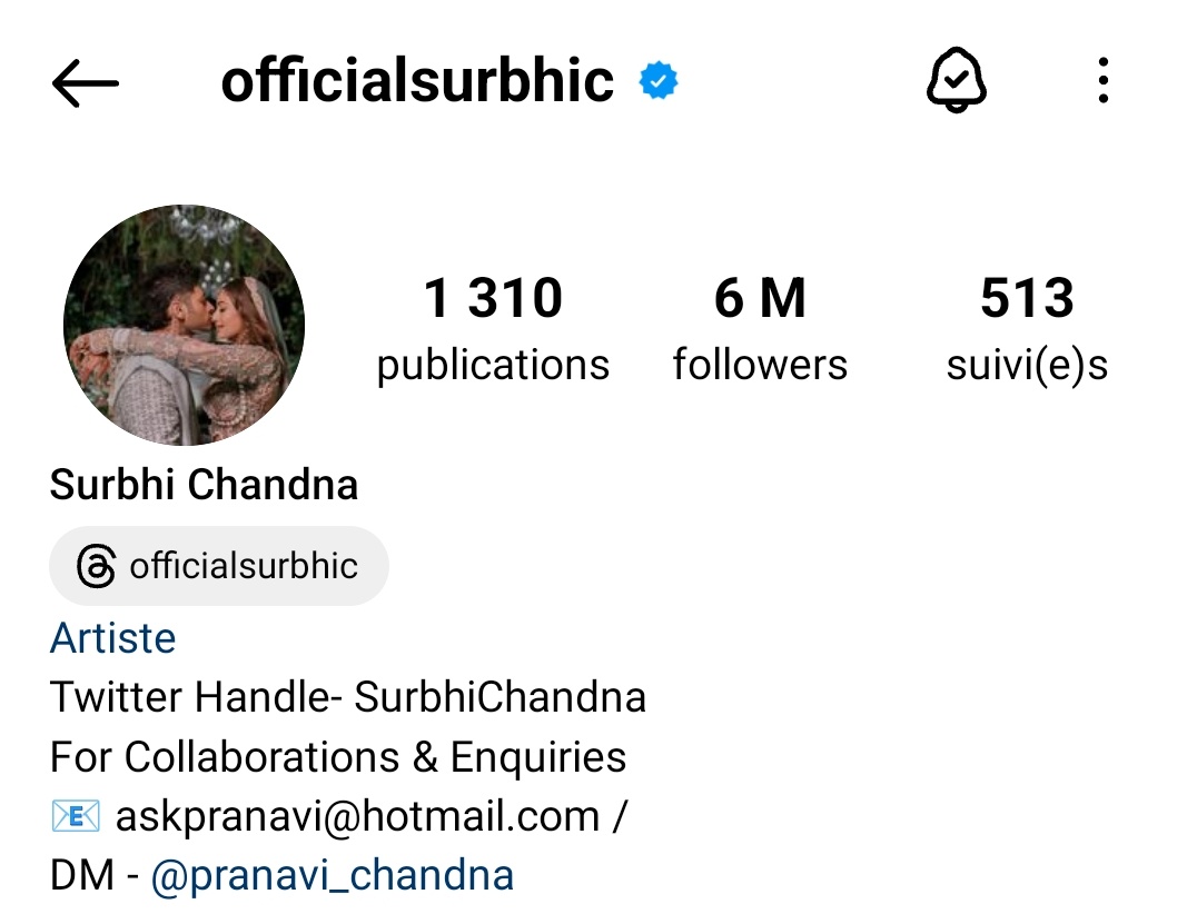 Ilaydaprincesse's tweet photo. Congratulations my Pretty Girl for hitting 6M Insta Fan Family 😍🥳
Keep Shining and Winning more Hearts ❤️🧿
Many More to come 💖
#SurbhiChandna #SCFanFamily https://t.co/gDCVHtL7VT